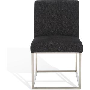 SAFAVIEH Couture Collection Jenette Black Boucle/Silver Leg Dining Chair (Fully Assembled)(Black/Silver [Linen])