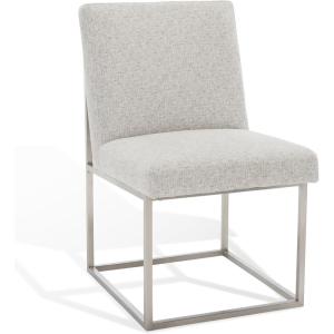 SAFAVIEH Couture Collection Jenette Black Boucle/Silver Leg Dining Chair (Fully Assembled)(Grey/Silver)