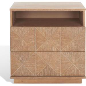 SAFAVIEH Couture Collection Patty Natural 2-Drawer Nightstand (Fully Assembled)(Natural)
