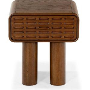 SAFAVIEH Couture Collection Torricelli Mid-Century Modern 1-Drawer Nightstand Bedside Accent Table(Medium Oak)