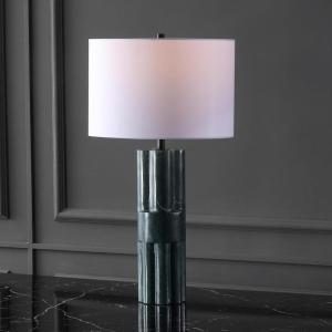 SAFAVIEH Couture Lighting Collection Tolliver Dark Green/White Marble 28-inch Table Lamp for Bedroom Living Room Home Office Desk Nightstand (LED Bulb Included)
