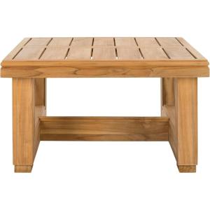SAFAVIEH Couture Outdoor Collection CPT1002 Table, Black(Natural Teak)