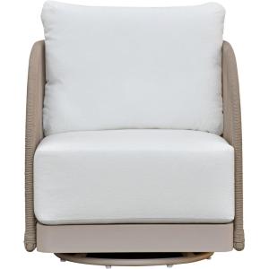 SAFAVIEH Couture Outdoor Patio Furniture Collection – Adelandra Light Grey & White Rope Swivel Accent Chair with Cushions, Fully Assembled (CPT4015A)(Light Grey/White)