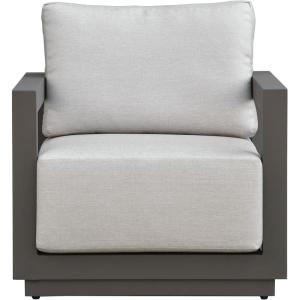 SAFAVIEH Couture Outdoor Patio Furniture Collection – Donaldo Accent Chair, Dark Grey Aluminum Frame with Beige Cushions, Fully Assembled (CPT4010A)(Dark Grey/Beige)