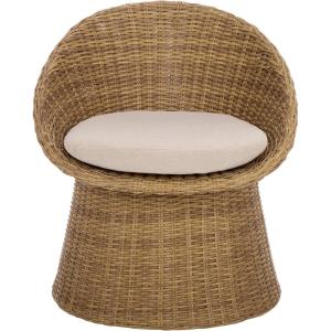 SAFAVIEH Couture Outdoor Patio Furniture Collection – Lynsee Wicker Chair with Cushion, Fully Assembled (CPT2112)(Natural)