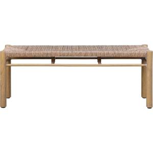 SAFAVIEH Couture Outdoor Patio Furniture Collection – Romona Tropical Bench, Natural Brown Rectangular with Woven Seat, Fully Assembled (CPT4002A)(Natural)