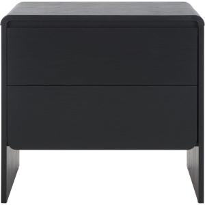 SAFAVIEH Home Collection – Arsenio 2-Drawer Nightstand Table, Light Cream Modern Bedside Storage (NST3101C)(Black)
