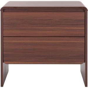 SAFAVIEH Home Collection – Arsenio 2-Drawer Nightstand Table, Light Cream Modern Bedside Storage (NST3101C)(Walnut)