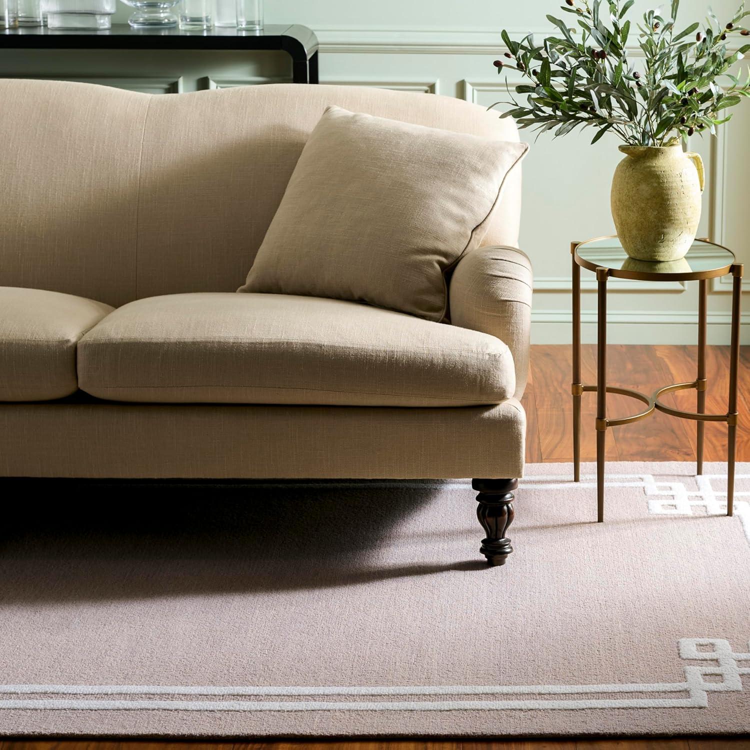 image:imageMartha Stewart SAFAVIEH x Collection Area Rug 5 x 8 Light Grey amp Ivory Handmade Wool Ideal for Living Room Bedroom Dining Space MSR4626FLight GreyIvory