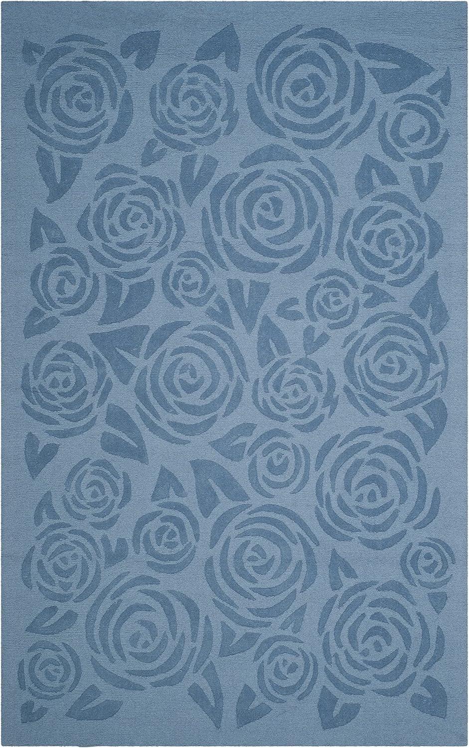 image:imageMartha Stewart x SAFAVIEH Area Rug Collection 4 x 6 Saguaro Handmade Wool Ideal for Living Room Foyer Bedroom Accent Space MSR4618DThistle Blue