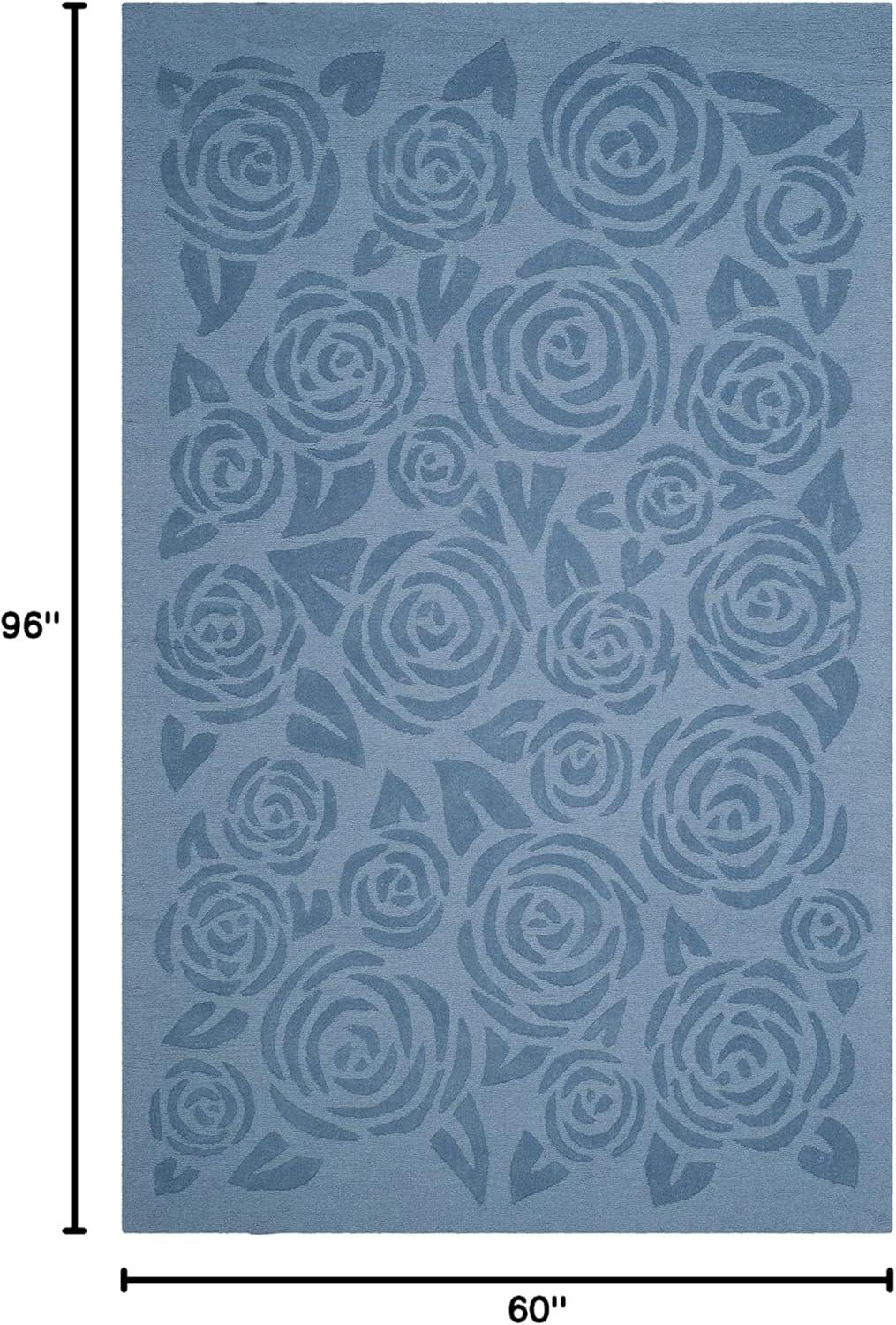 image:imageMartha Stewart x SAFAVIEH Area Rug Collection 4 x 6 Saguaro Handmade Wool Ideal for Living Room Foyer Bedroom Accent Space MSR4618DThistle Blue