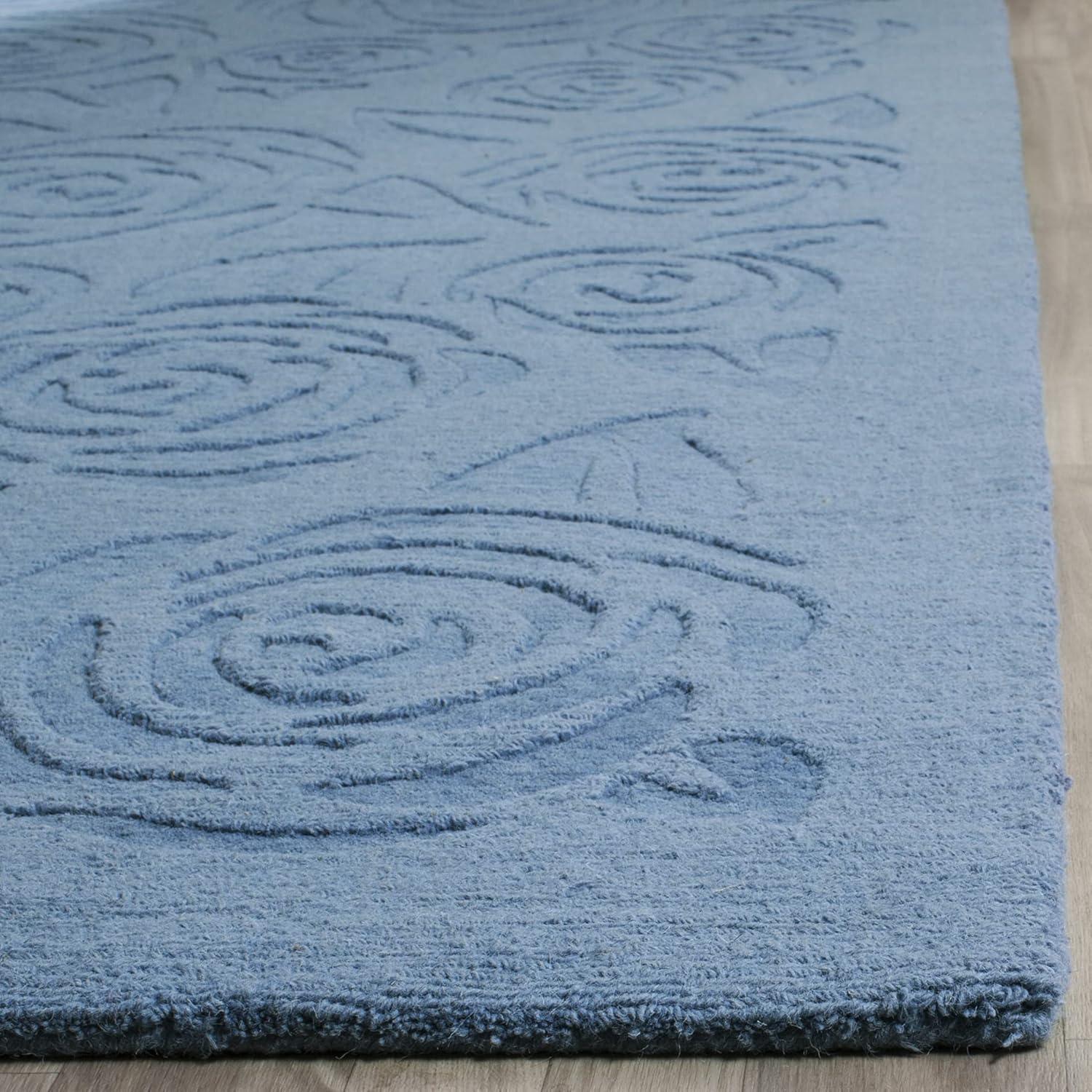 image:imageMartha Stewart x SAFAVIEH Area Rug Collection 4 x 6 Saguaro Handmade Wool Ideal for Living Room Foyer Bedroom Accent Space MSR4618DThistle Blue