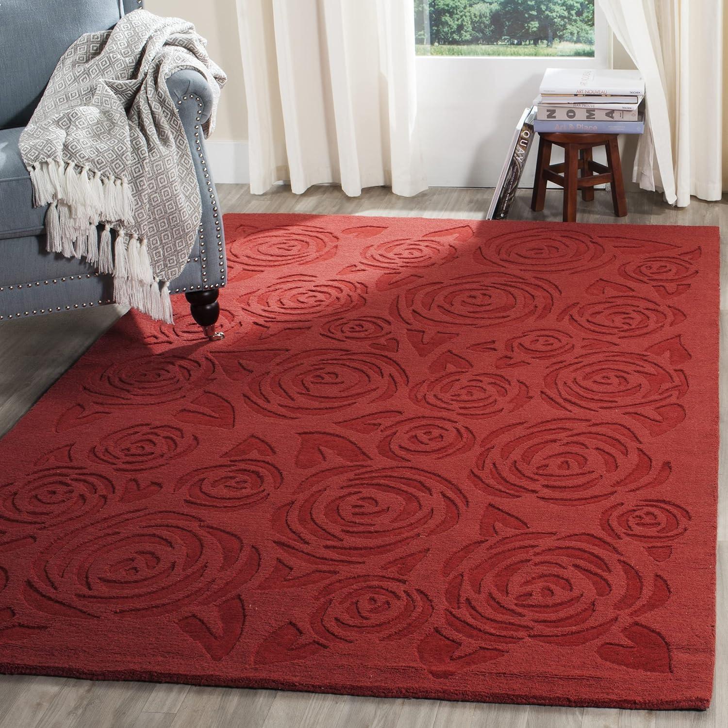 image:imageMartha Stewart x SAFAVIEH Area Rug Collection 4 x 6 Saguaro Handmade Wool Ideal for Living Room Foyer Bedroom Accent Space MSR4618DVermillion