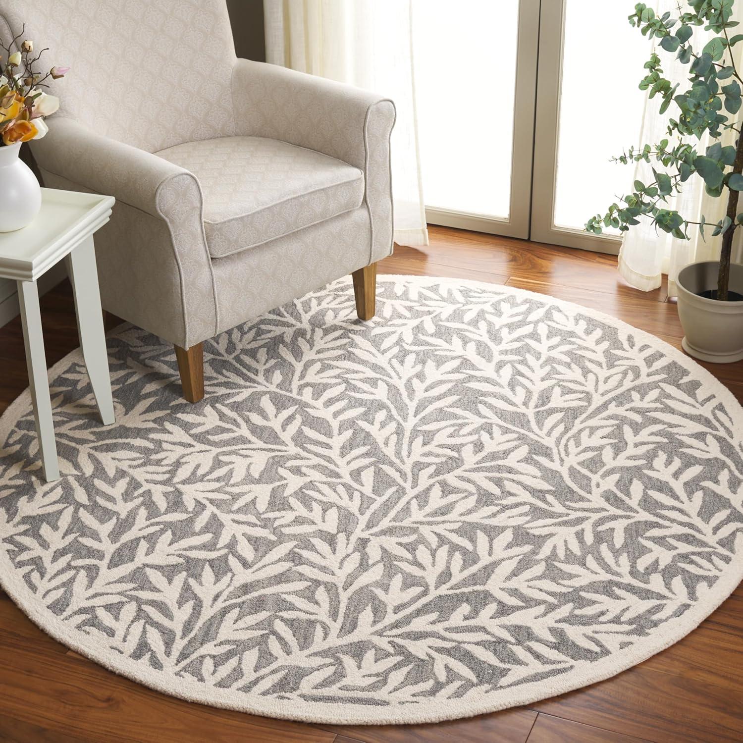 image:imageMartha Stewart x SAFAVIEH Area Rug Collection 5 x 8 Grey amp Ivory Handmade Wool Ideal for Living Room Bedroom Office Dining Space MSR3527FGreyIvory