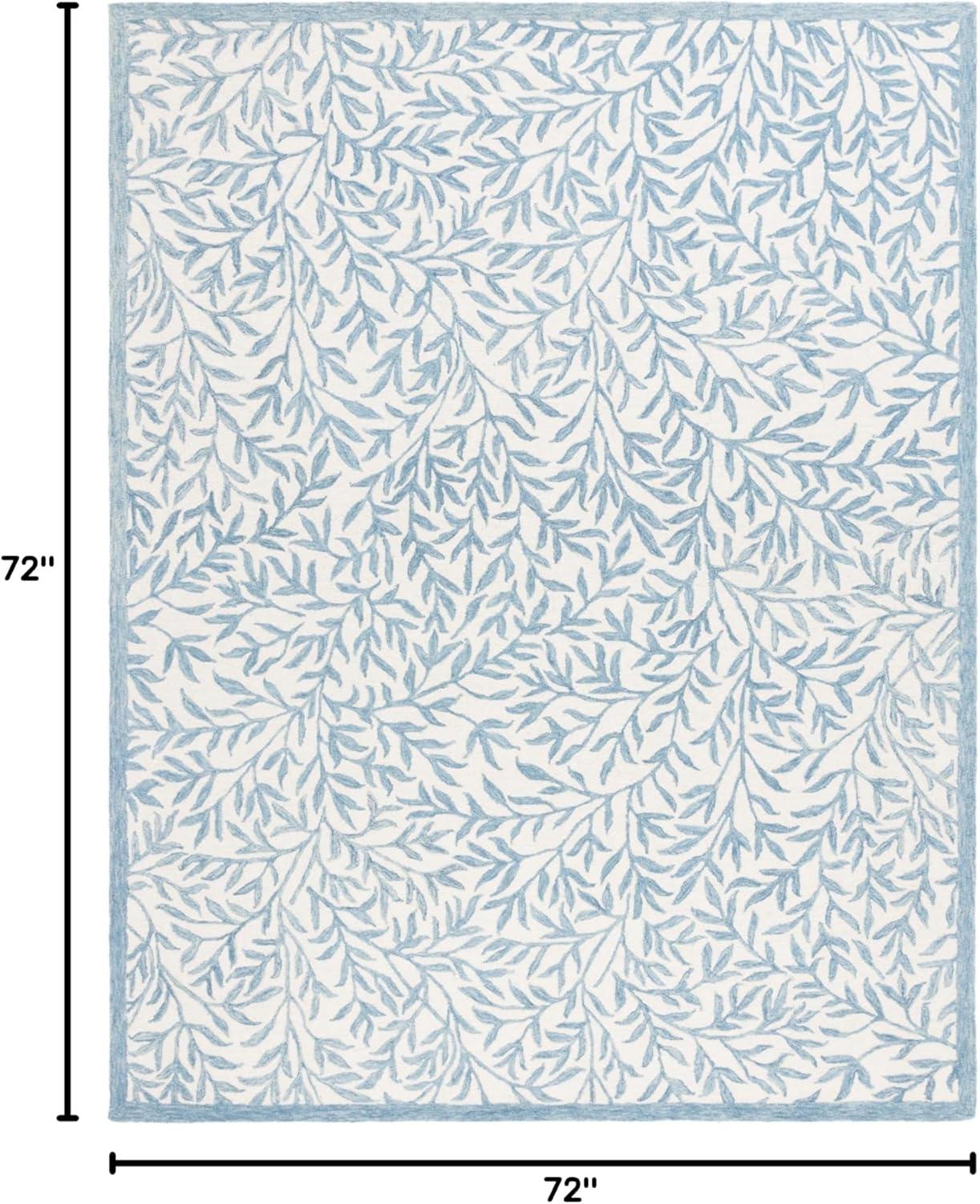 image:imageMartha Stewart x SAFAVIEH Area Rug Collection 5 x 8 Grey amp Ivory Handmade Wool Ideal for Living Room Bedroom Office Dining Space MSR3527FIvoryBlue