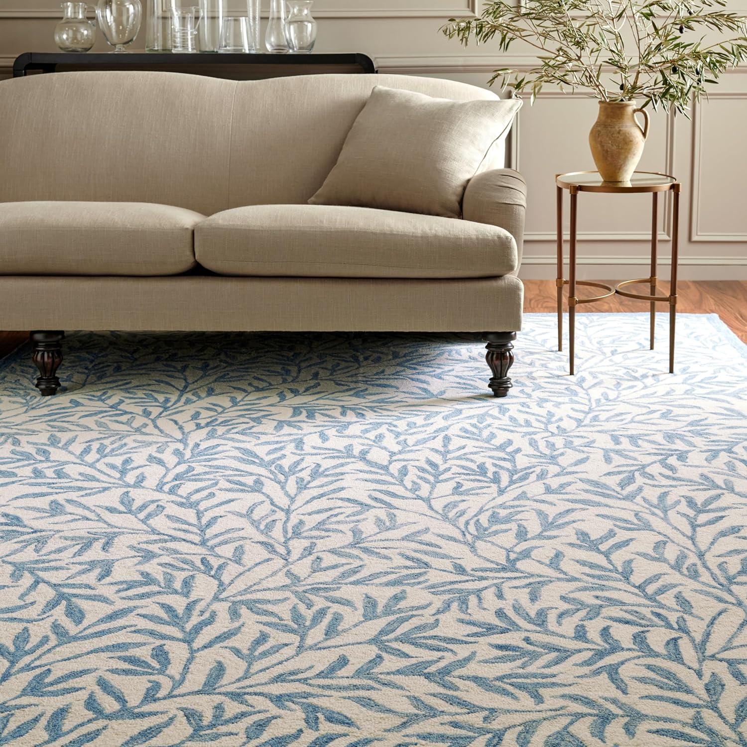 image:imageMartha Stewart x SAFAVIEH Area Rug Collection 5 x 8 Grey amp Ivory Handmade Wool Ideal for Living Room Bedroom Office Dining Space MSR3527FIvoryBlue
