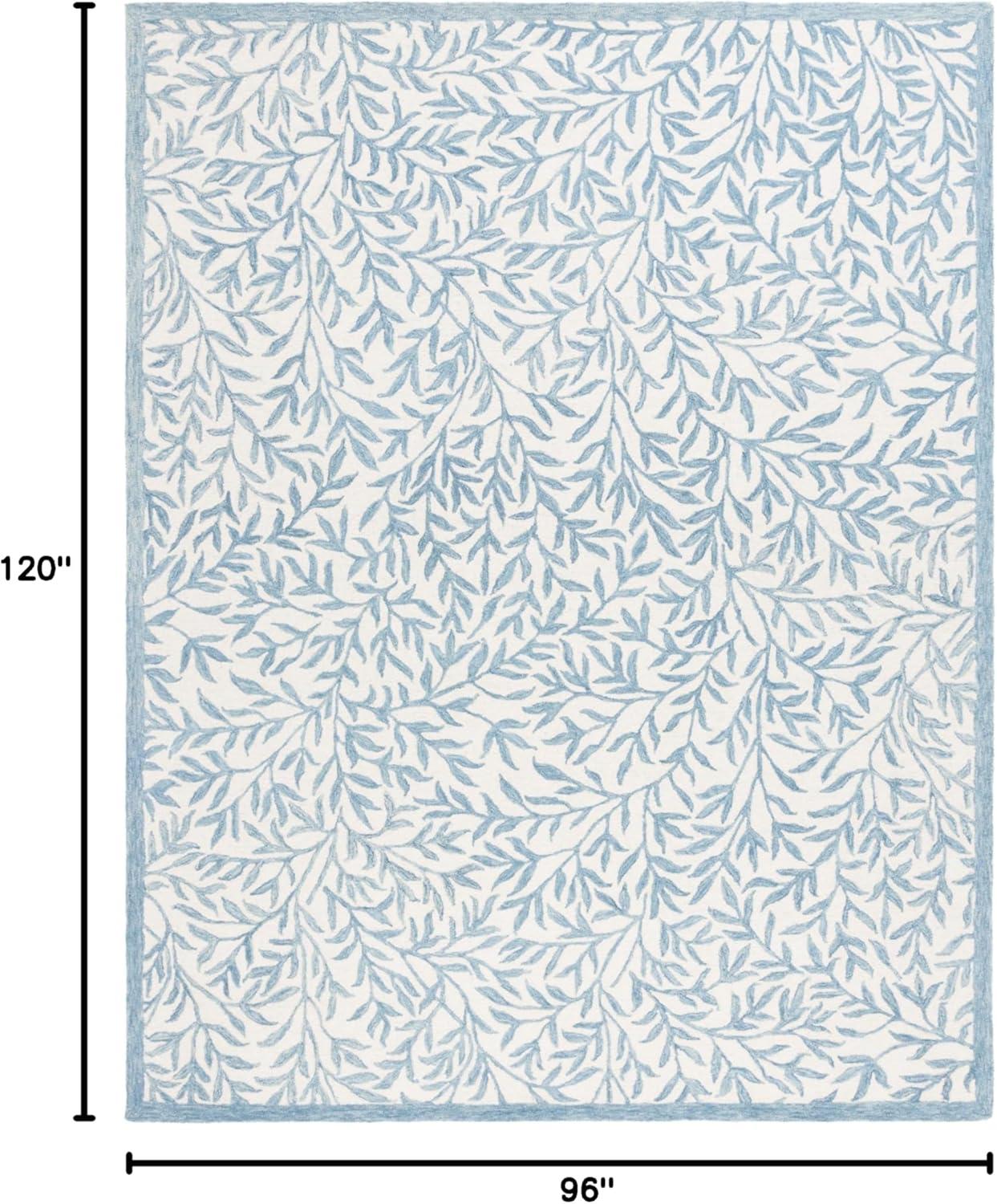 image:imageMartha Stewart x SAFAVIEH Area Rug Collection 5 x 8 Grey amp Ivory Handmade Wool Ideal for Living Room Bedroom Office Dining Space MSR3527FIvoryBlue