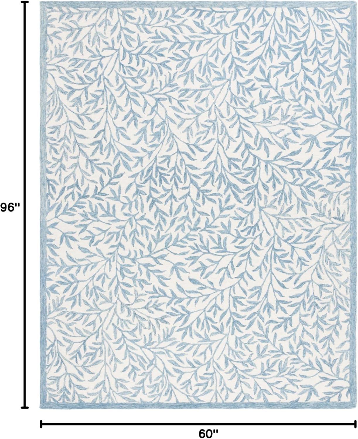 image:imageMartha Stewart x SAFAVIEH Area Rug Collection 5 x 8 Grey amp Ivory Handmade Wool Ideal for Living Room Bedroom Office Dining Space MSR3527FIvoryBlue