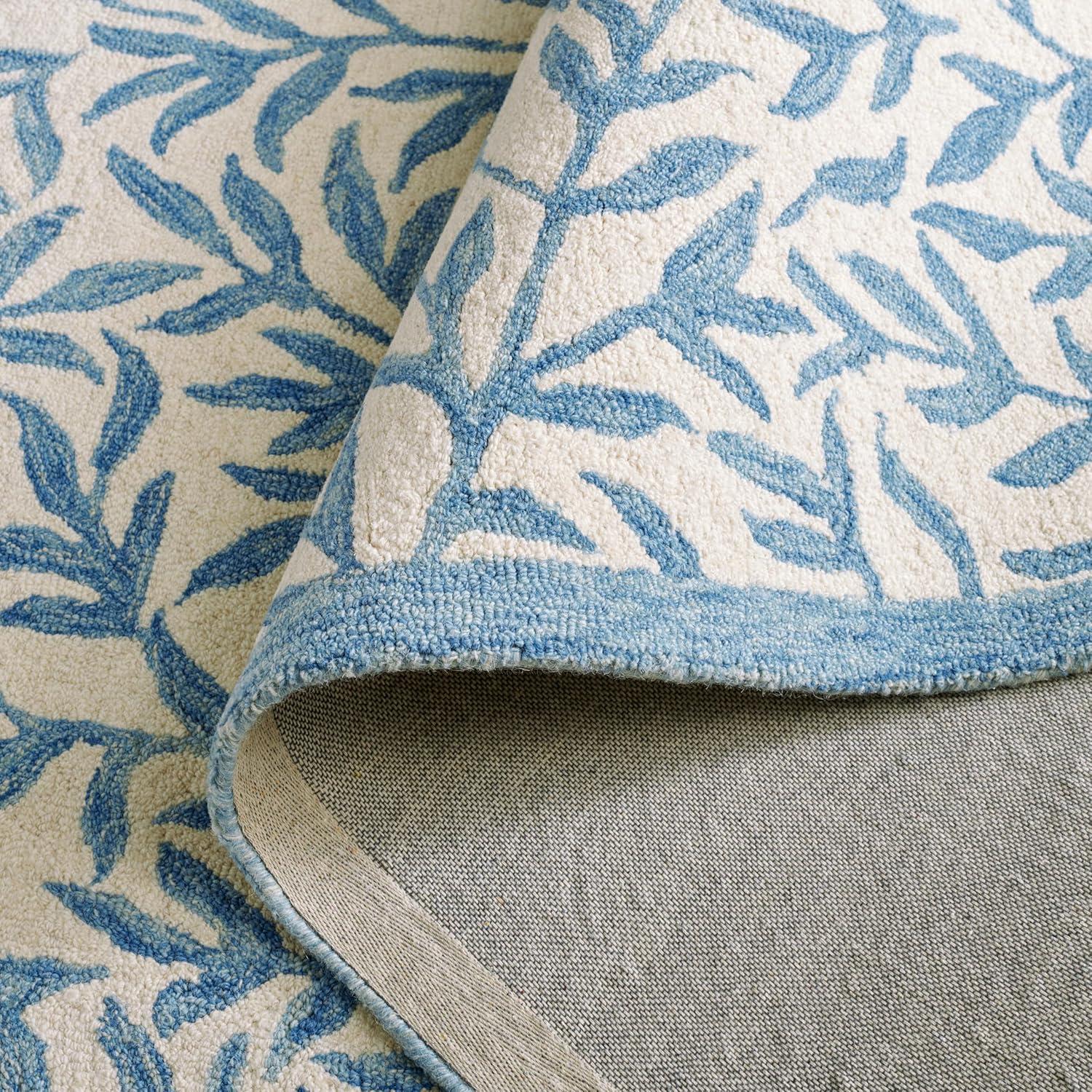 image:imageMartha Stewart x SAFAVIEH Area Rug Collection 5 x 8 Grey amp Ivory Handmade Wool Ideal for Living Room Bedroom Office Dining Space MSR3527FIvoryBlue