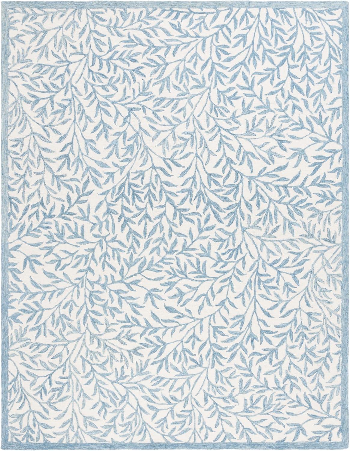 image:imageMartha Stewart x SAFAVIEH Area Rug Collection 5 x 8 Grey amp Ivory Handmade Wool Ideal for Living Room Bedroom Office Dining Space MSR3527FIvoryBlue