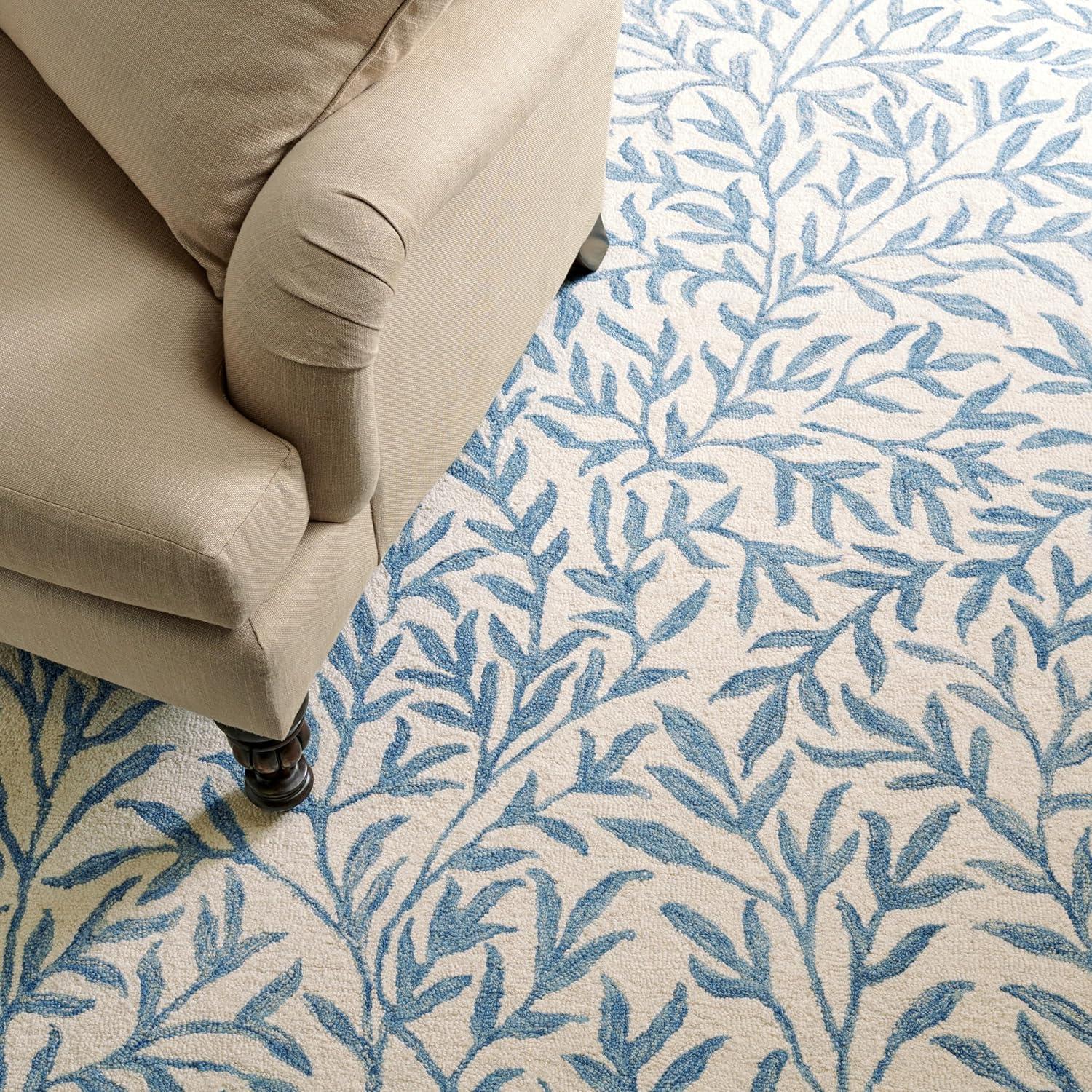 image:imageMartha Stewart x SAFAVIEH Area Rug Collection 5 x 8 Grey amp Ivory Handmade Wool Ideal for Living Room Bedroom Office Dining Space MSR3527FIvoryBlue