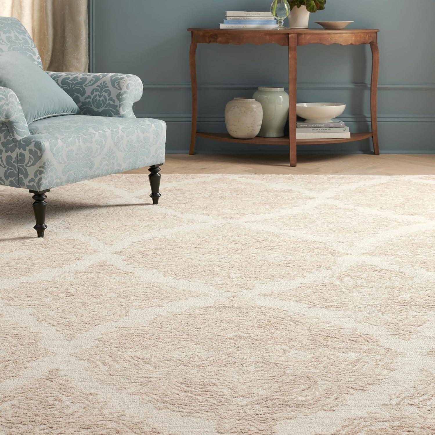 image:imageMartha Stewart x SAFAVIEH Area Rug Collection 8 x 10 Ivory amp Beige Handmade Wool Ideal for Living Room Bedroom Office Dining Space MSR3376BIvoryBeige