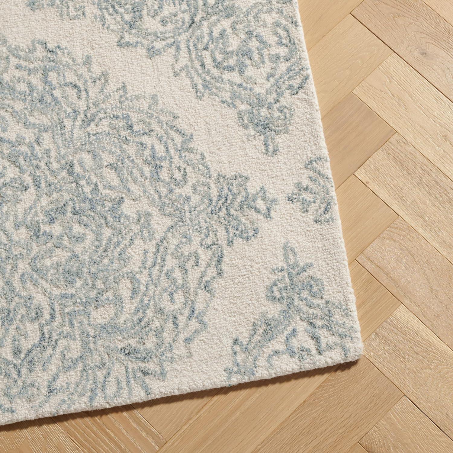 image:imageMartha Stewart x SAFAVIEH Area Rug Collection 8 x 10 Ivory amp Beige Handmade Wool Ideal for Living Room Bedroom Office Dining Space MSR3376BIvoryBlue