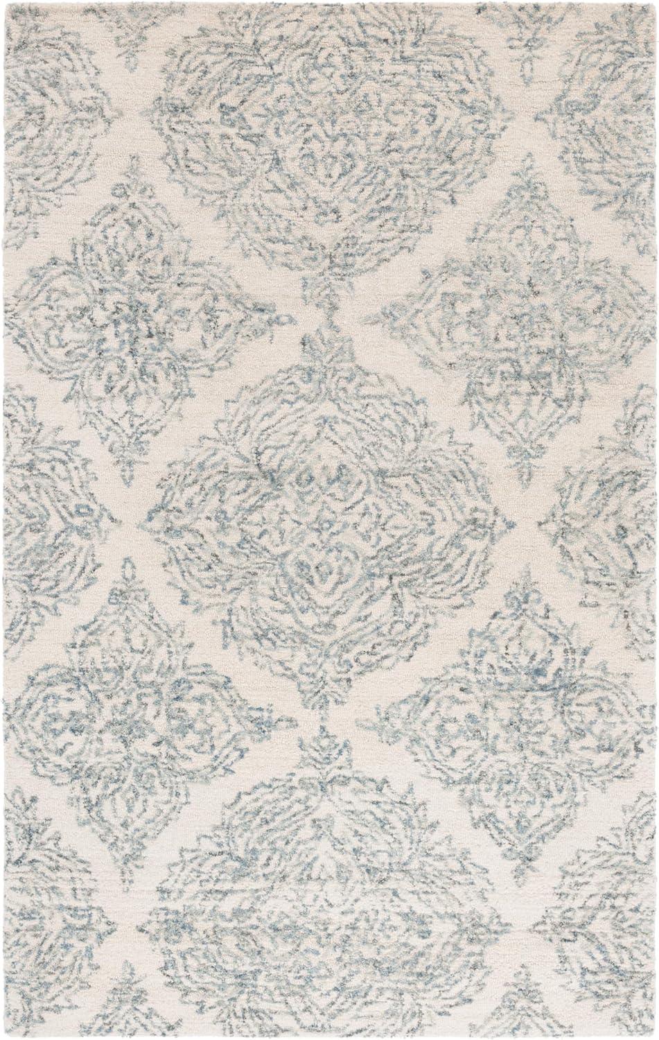 image:imageMartha Stewart x SAFAVIEH Area Rug Collection 8 x 10 Ivory amp Beige Handmade Wool Ideal for Living Room Bedroom Office Dining Space MSR3376BIvoryBlue