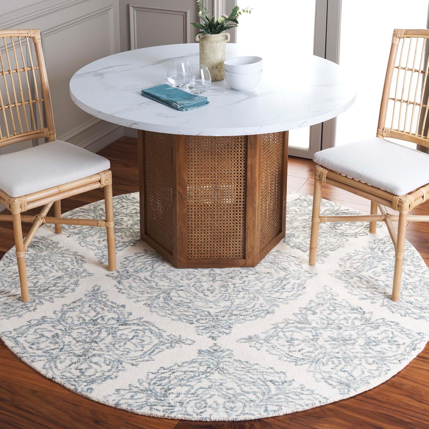 image:imageMartha Stewart x SAFAVIEH Area Rug Collection 8 x 10 Ivory amp Beige Handmade Wool Ideal for Living Room Bedroom Office Dining Space MSR3376BIvoryBlue