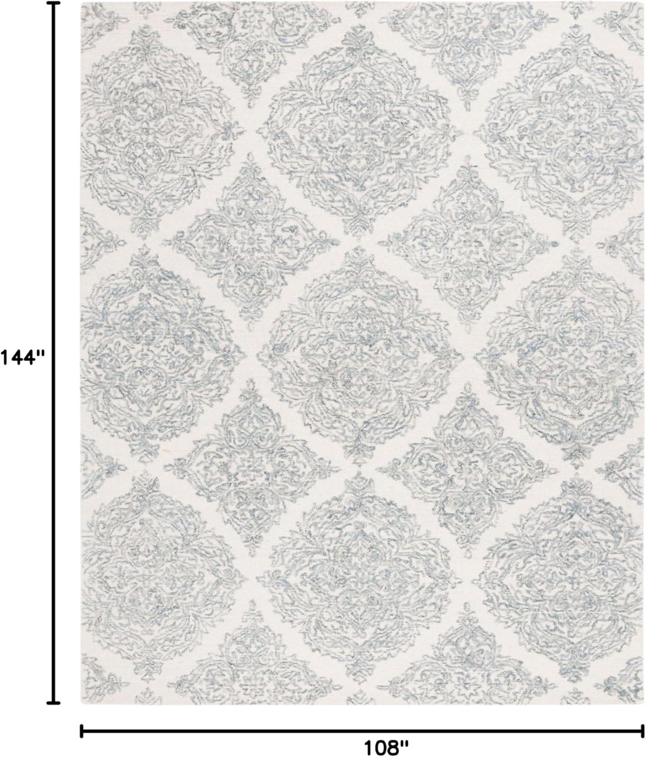 image:imageMartha Stewart x SAFAVIEH Area Rug Collection 8 x 10 Ivory amp Beige Handmade Wool Ideal for Living Room Bedroom Office Dining Space MSR3376BIvoryBlue