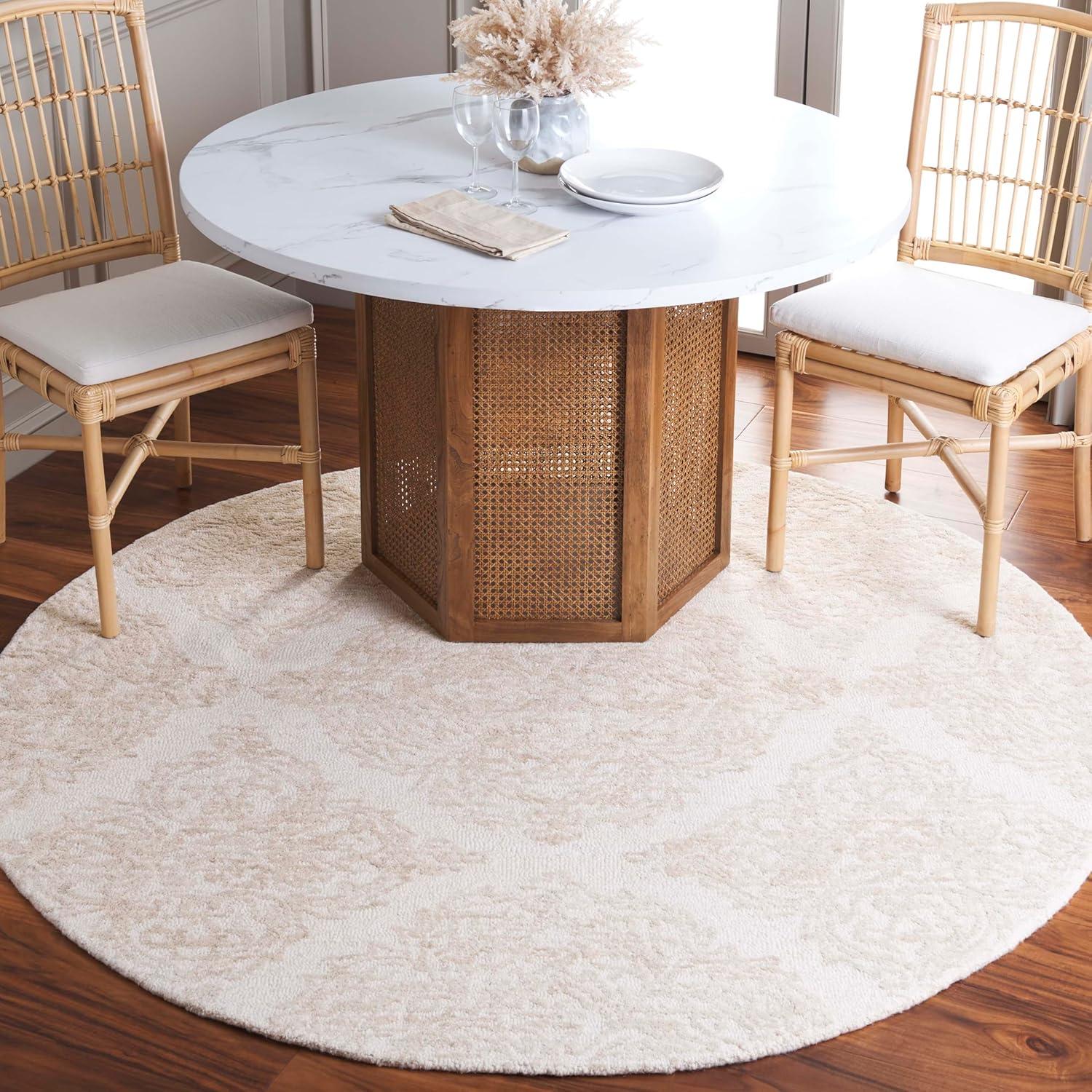 image:imageMartha Stewart x SAFAVIEH Area Rug Collection 8 x 10 Ivory amp Beige Handmade Wool Ideal for Living Room Bedroom Office Dining Space MSR3376BIvoryBlue