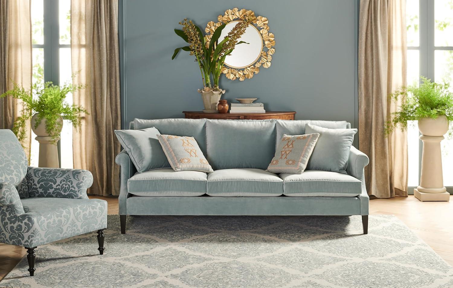 image:imageMartha Stewart x SAFAVIEH Area Rug Collection 8 x 10 Ivory amp Beige Handmade Wool Ideal for Living Room Bedroom Office Dining Space MSR3376BIvoryBlue