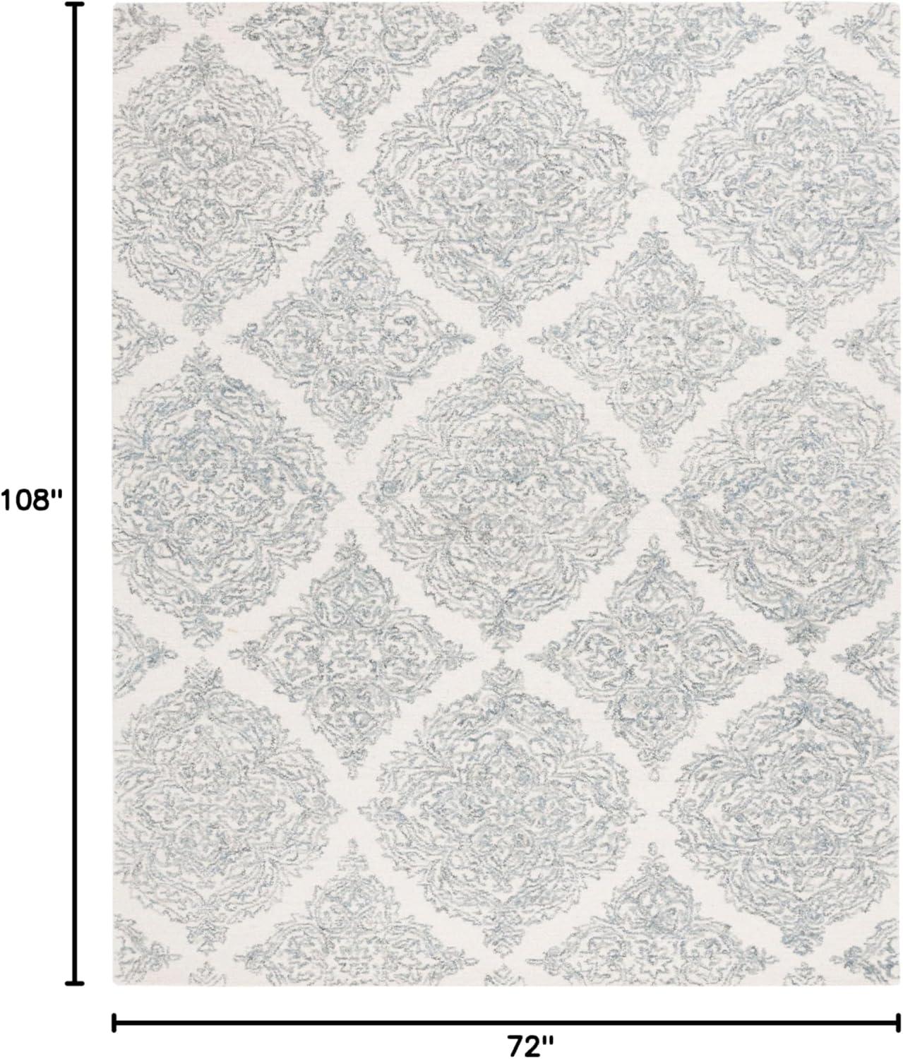 image:imageMartha Stewart x SAFAVIEH Area Rug Collection 8 x 10 Ivory amp Beige Handmade Wool Ideal for Living Room Bedroom Office Dining Space MSR3376BIvoryBlue
