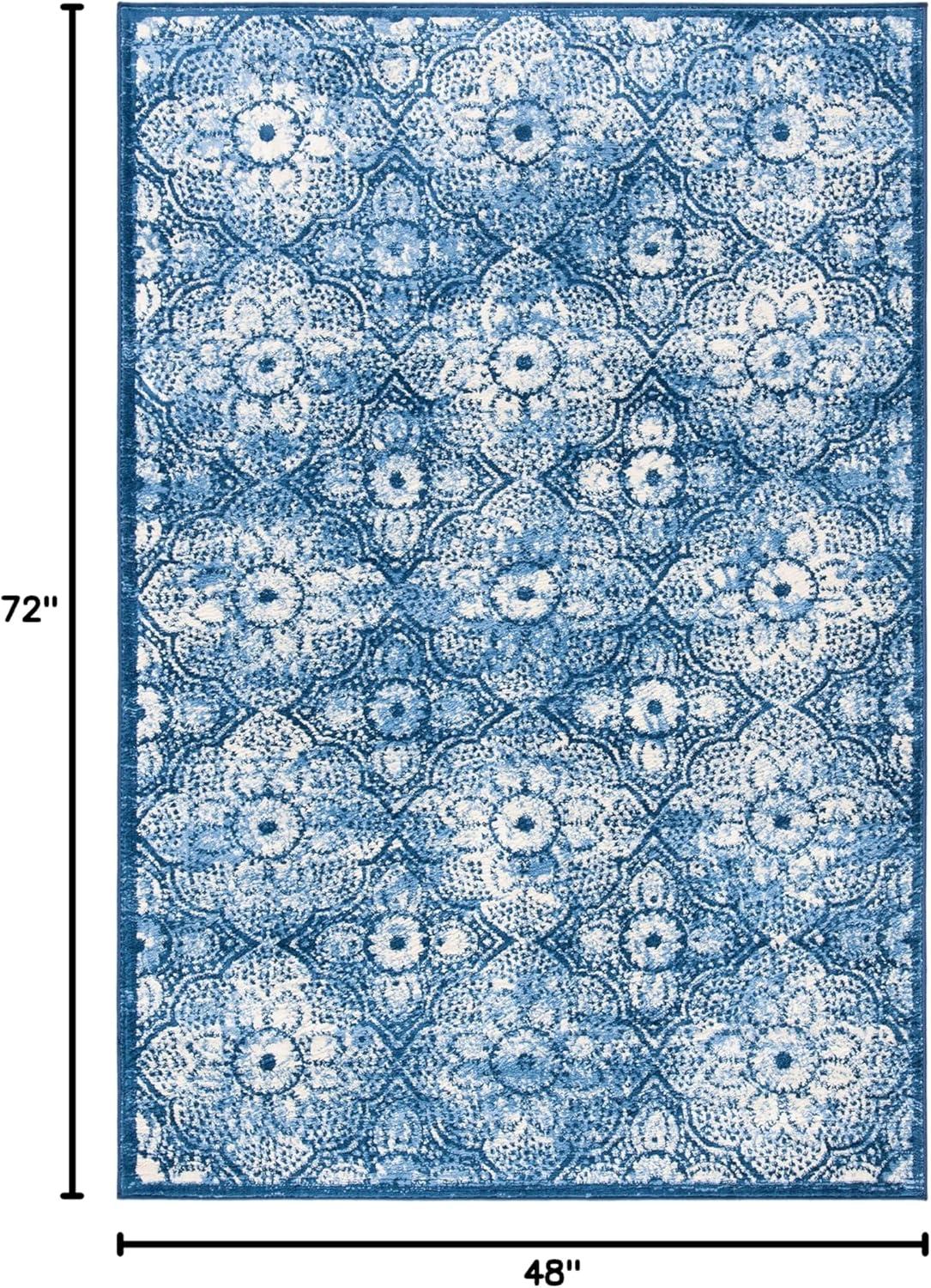 image:imageMartha Stewart x SAFAVIEH Area Rug Collection 8 x 10 Navy amp Cream Floral Pattern NonShedding amp Easy Cleaning Ideal for Living Room Bedroom Office Dining Space MSR2862NNavyCreme