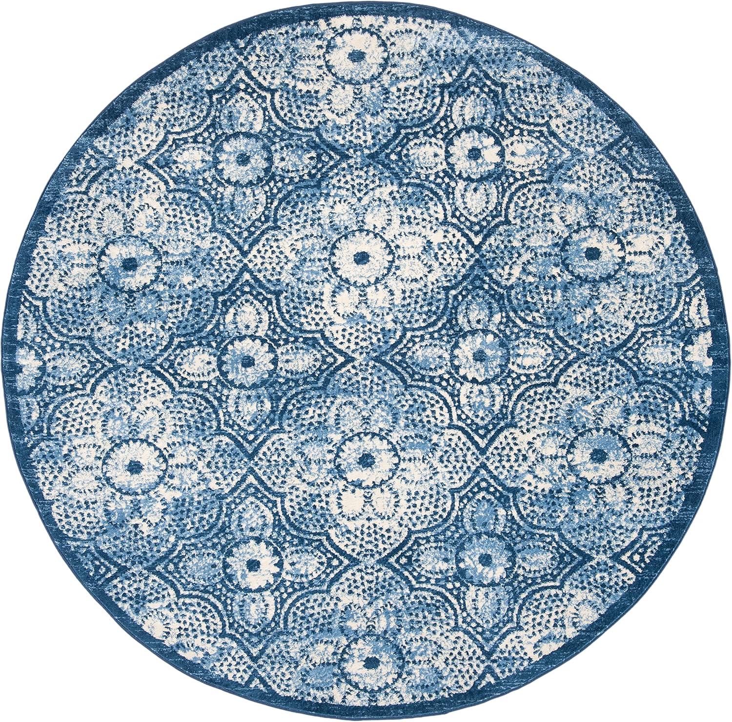 image:imageMartha Stewart x SAFAVIEH Area Rug Collection 8 x 10 Navy amp Cream Floral Pattern NonShedding amp Easy Cleaning Ideal for Living Room Bedroom Office Dining Space MSR2862NNavyCreme