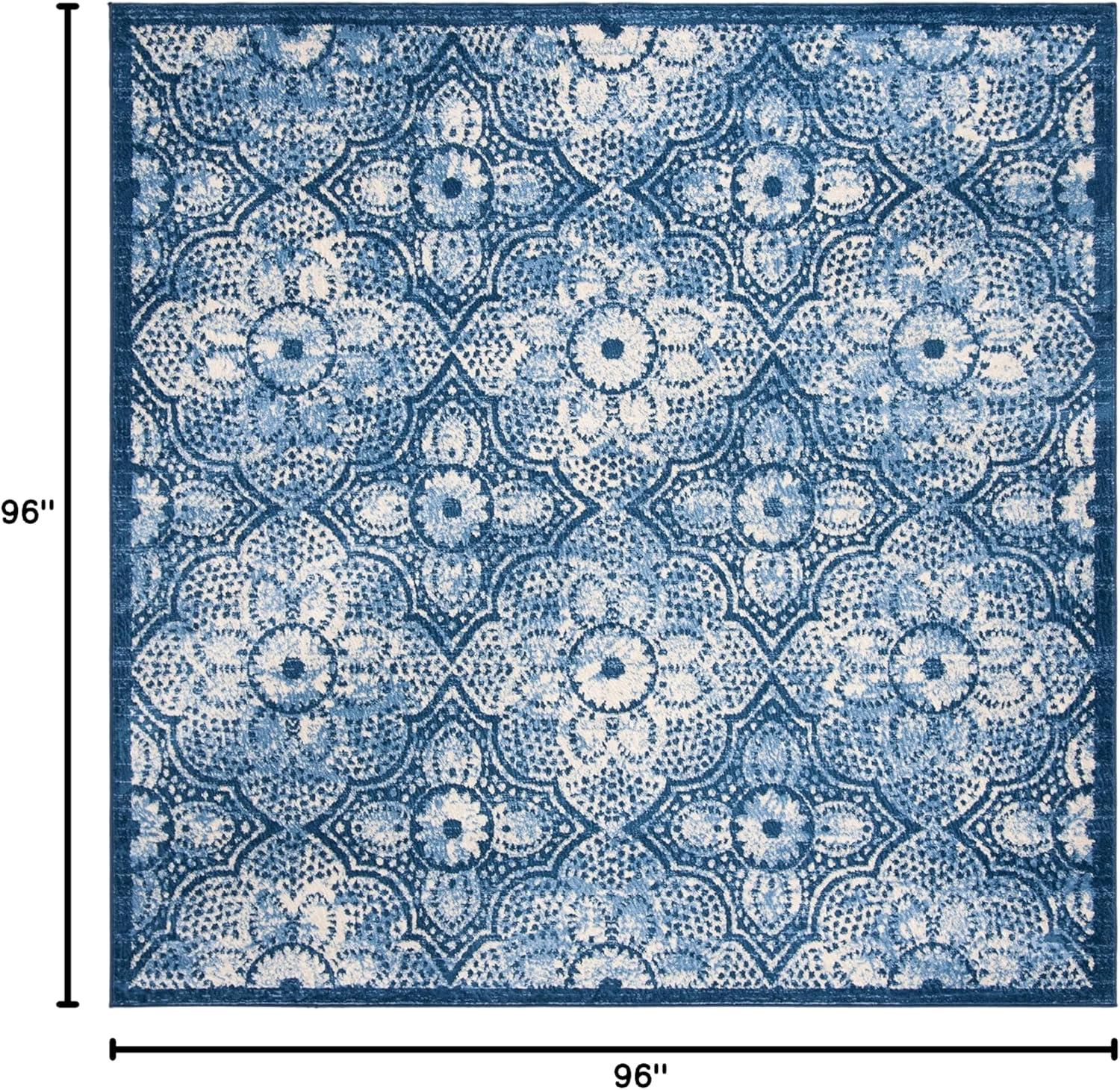 image:imageMartha Stewart x SAFAVIEH Area Rug Collection 8 x 10 Navy amp Cream Floral Pattern NonShedding amp Easy Cleaning Ideal for Living Room Bedroom Office Dining Space MSR2862NNavyCreme