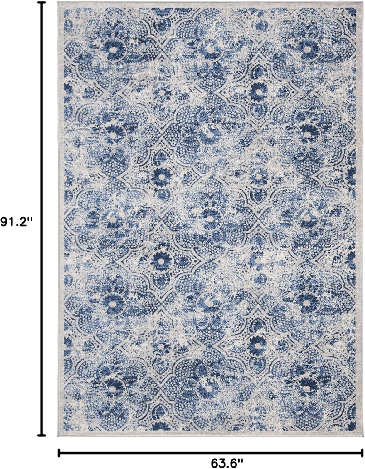 image:imageMartha Stewart x SAFAVIEH Area Rug Collection 8 x 10 Navy amp Cream Floral Pattern NonShedding amp Easy Cleaning Ideal for Living Room Bedroom Office Dining Space MSR2862NCreamBlue