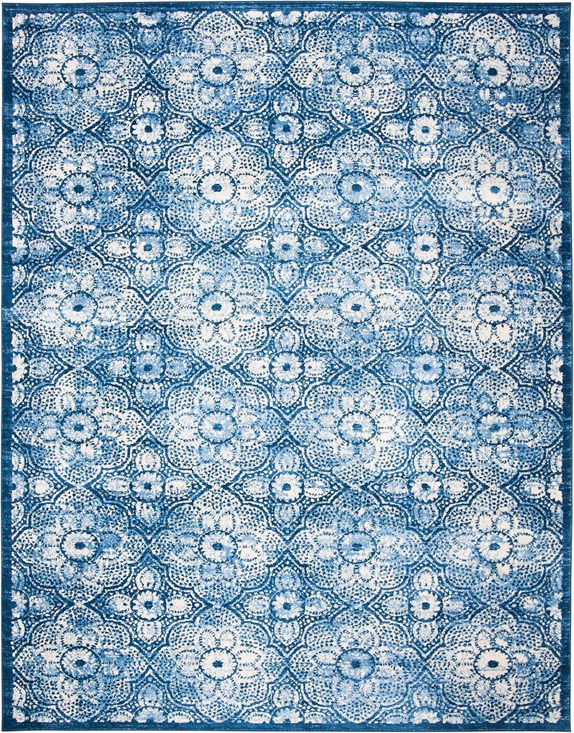 image:imageMartha Stewart x SAFAVIEH Area Rug Collection 8 x 10 Navy amp Cream Floral Pattern NonShedding amp Easy Cleaning Ideal for Living Room Bedroom Office Dining Space MSR2862NNavyCreme