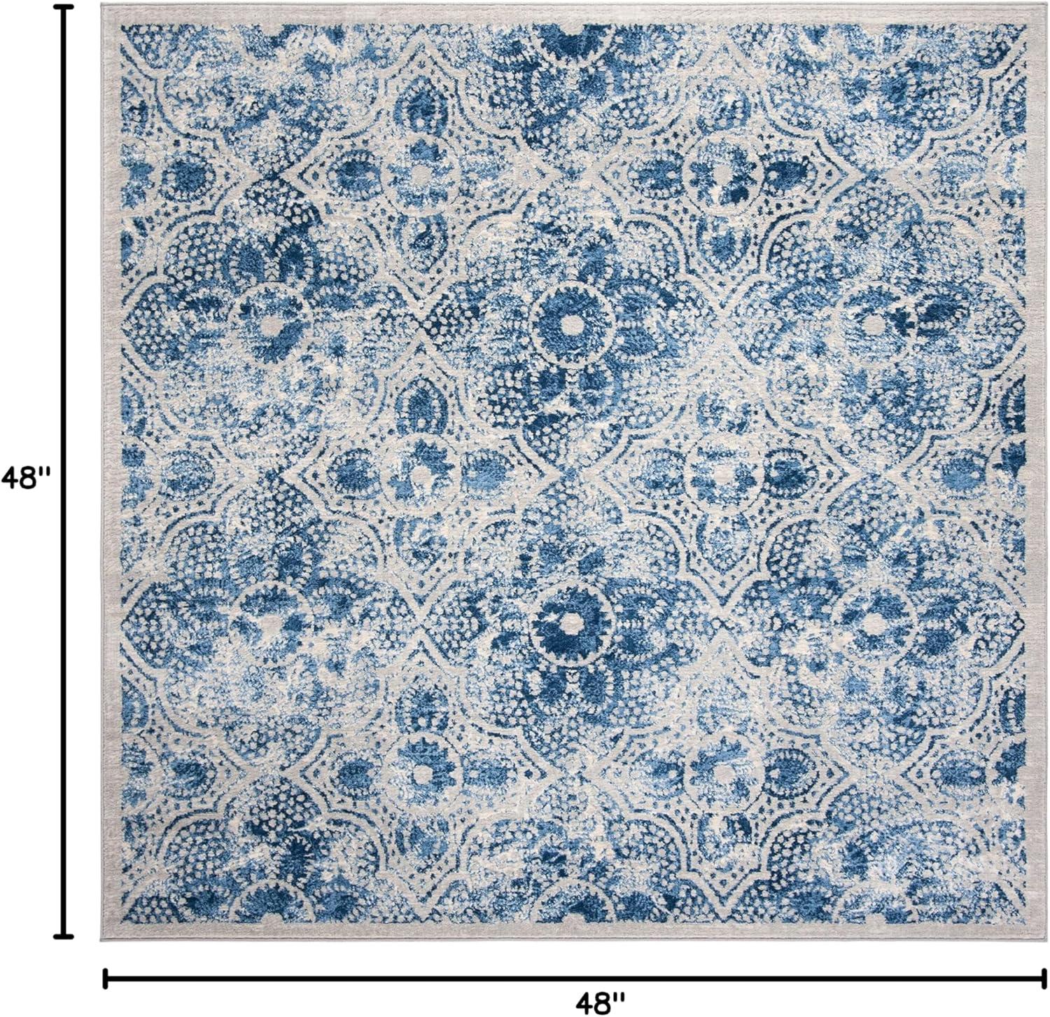 image:imageMartha Stewart x SAFAVIEH Area Rug Collection 8 x 10 Navy amp Cream Floral Pattern NonShedding amp Easy Cleaning Ideal for Living Room Bedroom Office Dining Space MSR2862NCreamBlue