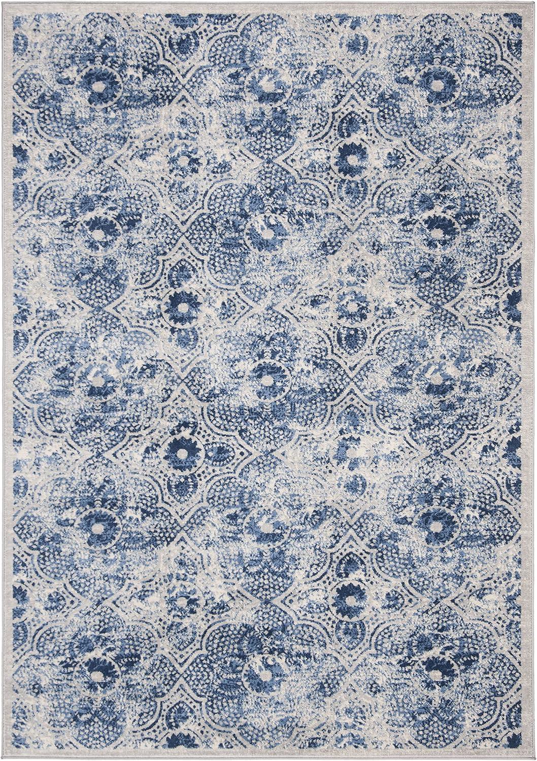 image:imageMartha Stewart x SAFAVIEH Area Rug Collection 8 x 10 Navy amp Cream Floral Pattern NonShedding amp Easy Cleaning Ideal for Living Room Bedroom Office Dining Space MSR2862NCreamBlue
