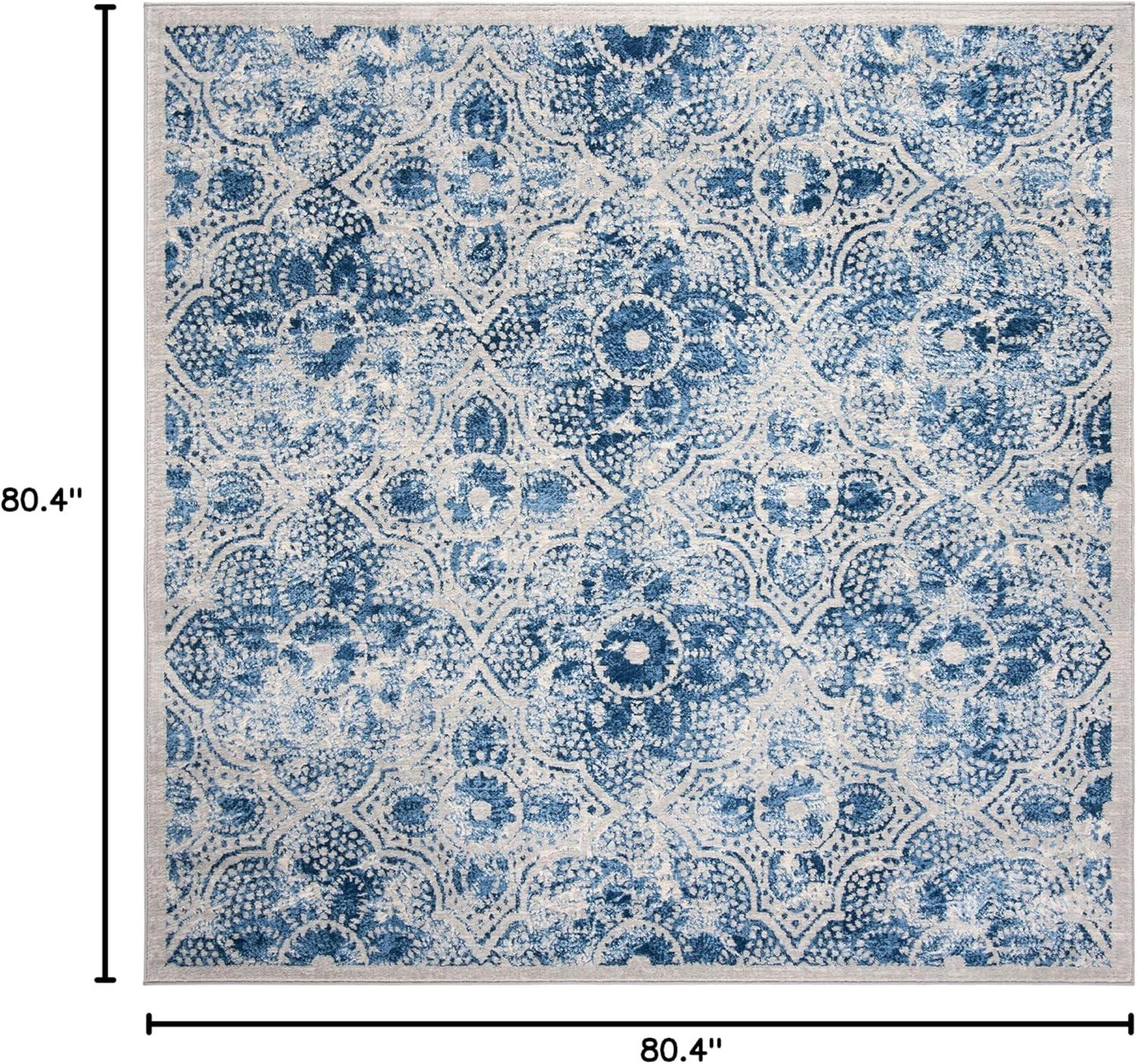 image:imageMartha Stewart x SAFAVIEH Area Rug Collection 8 x 10 Navy amp Cream Floral Pattern NonShedding amp Easy Cleaning Ideal for Living Room Bedroom Office Dining Space MSR2862NCreamBlue