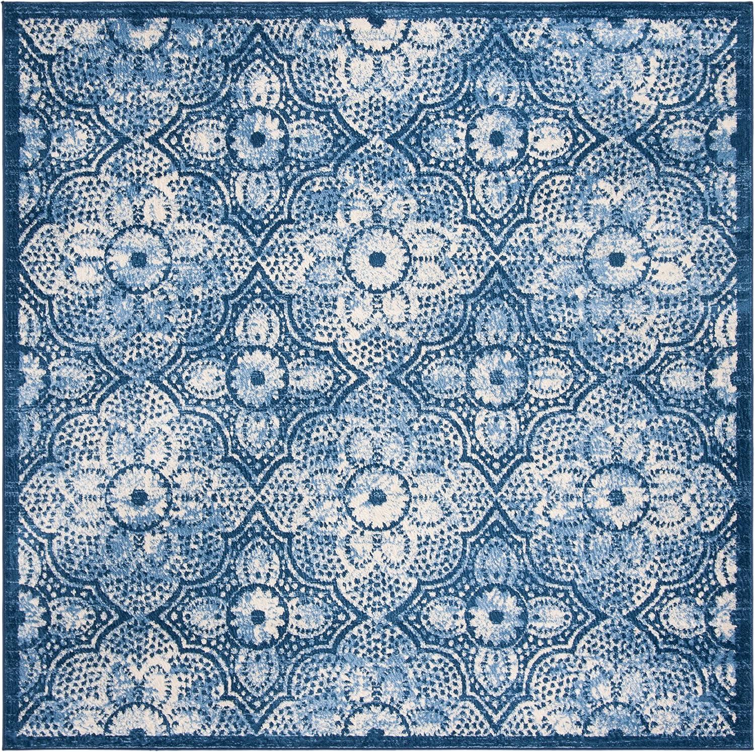 image:imageMartha Stewart x SAFAVIEH Area Rug Collection 8 x 10 Navy amp Cream Floral Pattern NonShedding amp Easy Cleaning Ideal for Living Room Bedroom Office Dining Space MSR2862NNavyCreme