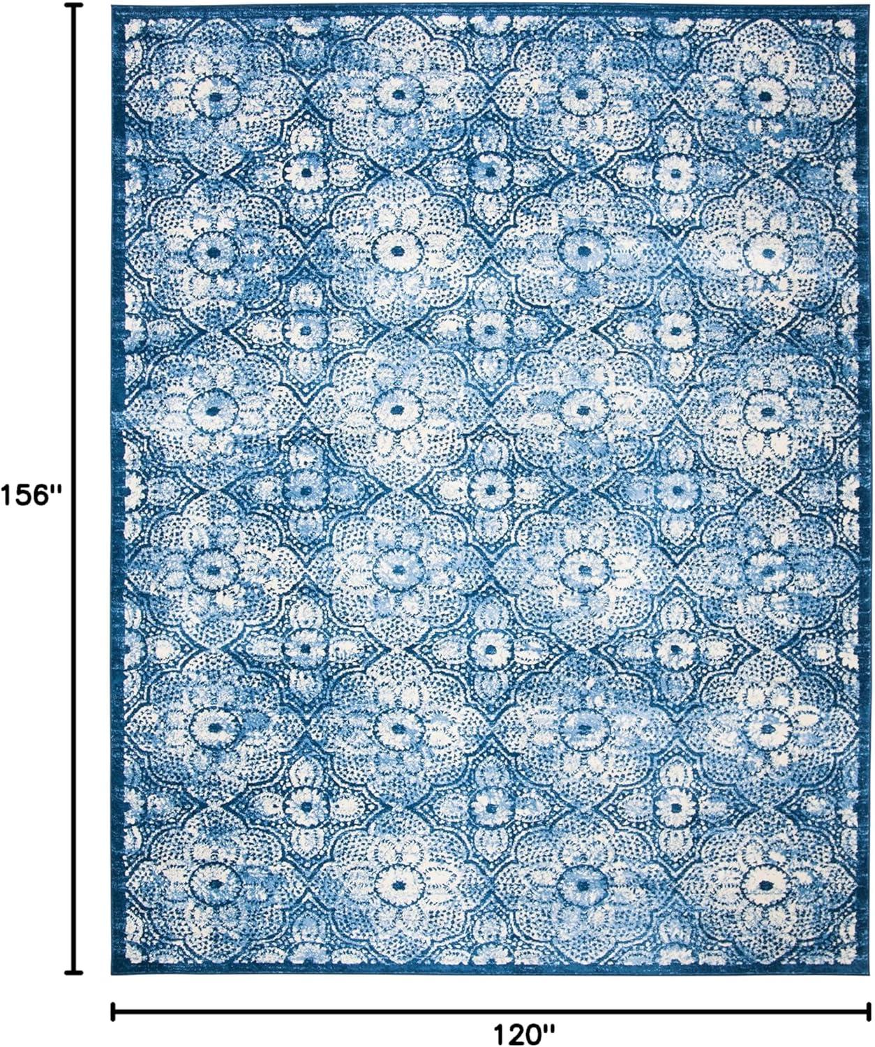 image:imageMartha Stewart x SAFAVIEH Area Rug Collection 8 x 10 Navy amp Cream Floral Pattern NonShedding amp Easy Cleaning Ideal for Living Room Bedroom Office Dining Space MSR2862NNavyCreme