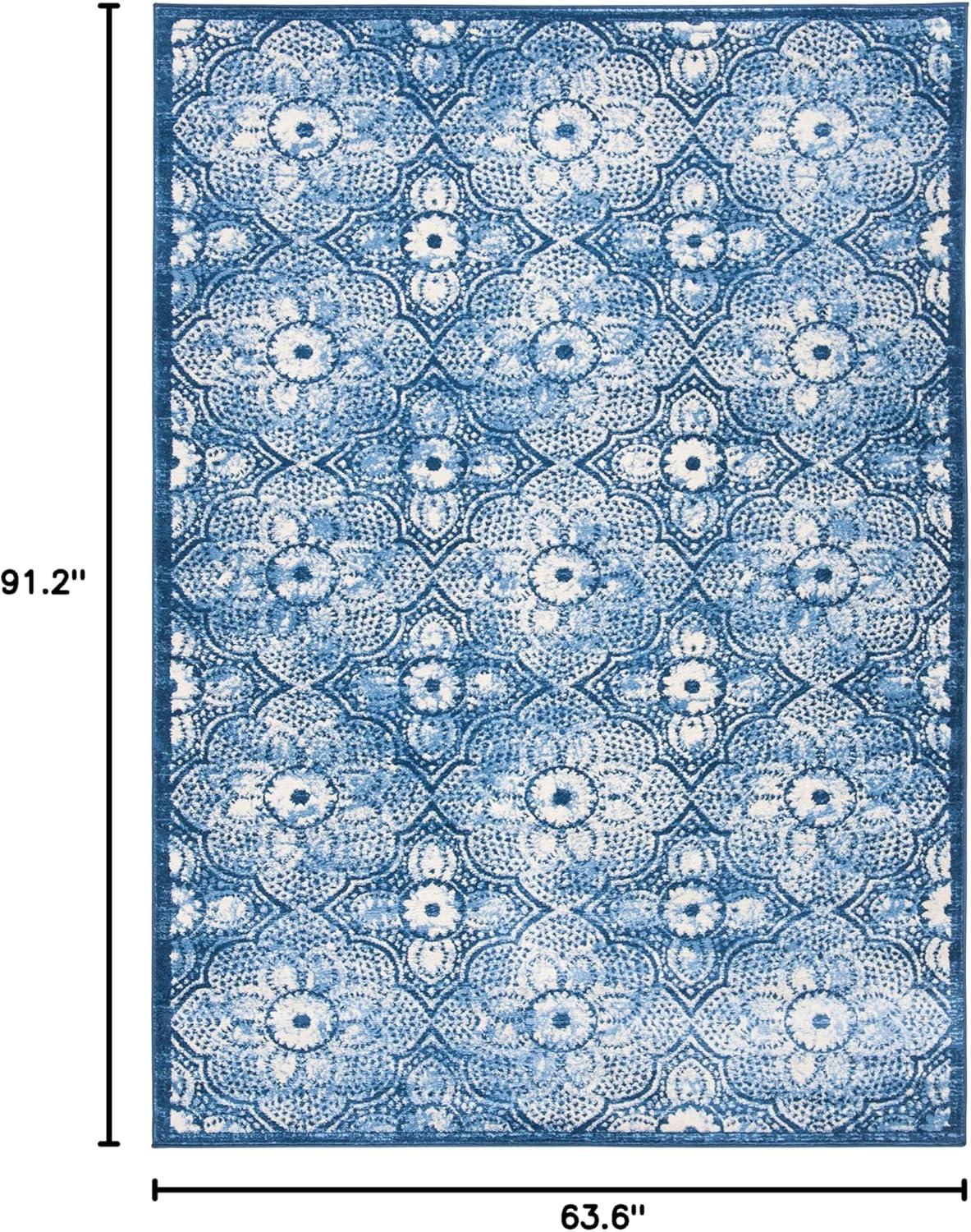 image:imageMartha Stewart x SAFAVIEH Area Rug Collection 8 x 10 Navy amp Cream Floral Pattern NonShedding amp Easy Cleaning Ideal for Living Room Bedroom Office Dining Space MSR2862NNavyCreme