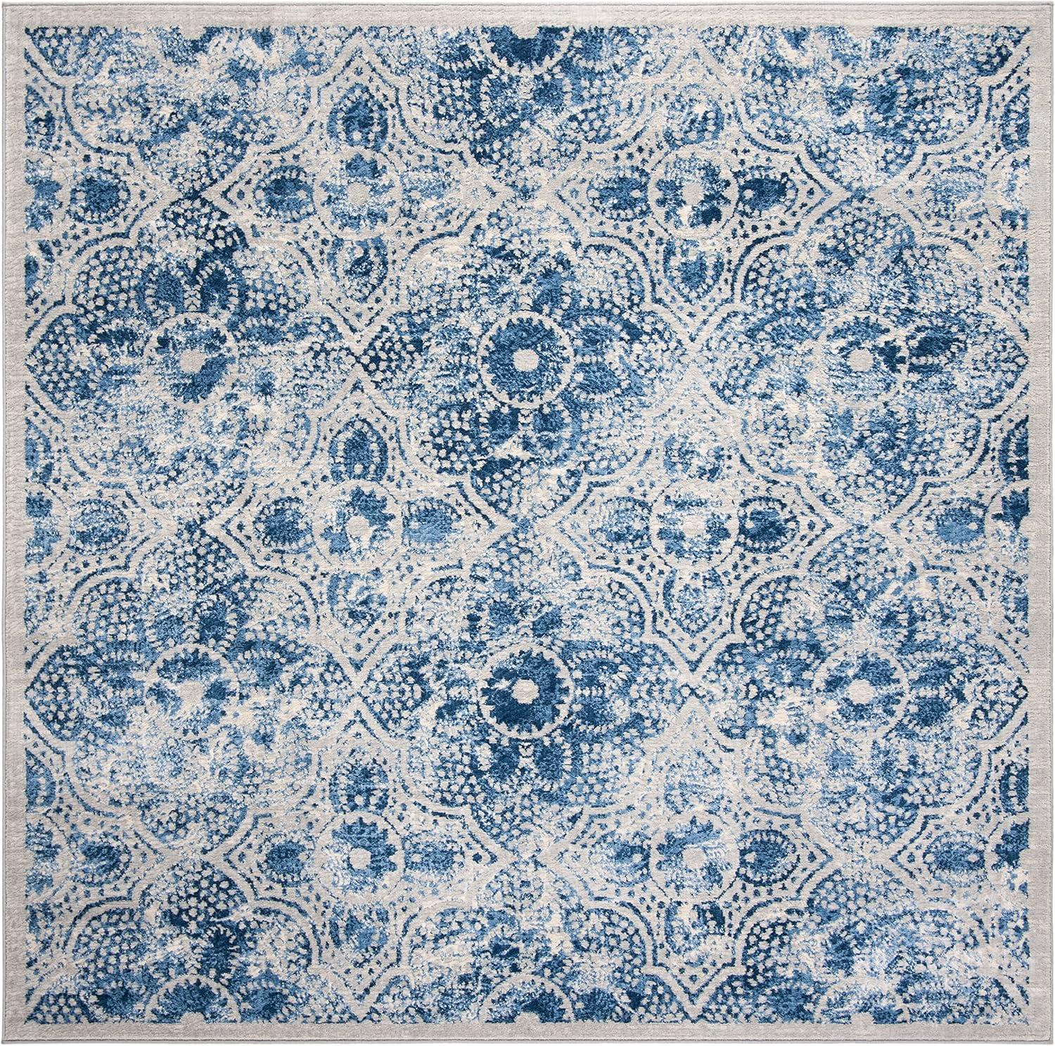 image:imageMartha Stewart x SAFAVIEH Area Rug Collection 8 x 10 Navy amp Cream Floral Pattern NonShedding amp Easy Cleaning Ideal for Living Room Bedroom Office Dining Space MSR2862NCreamBlue