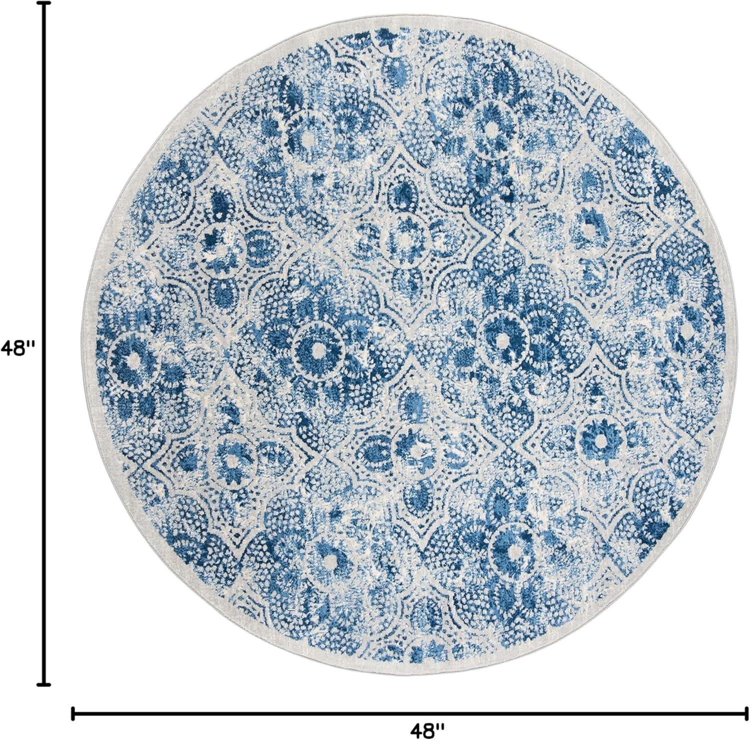 image:imageMartha Stewart x SAFAVIEH Area Rug Collection 8 x 10 Navy amp Cream Floral Pattern NonShedding amp Easy Cleaning Ideal for Living Room Bedroom Office Dining Space MSR2862NCreamBlue