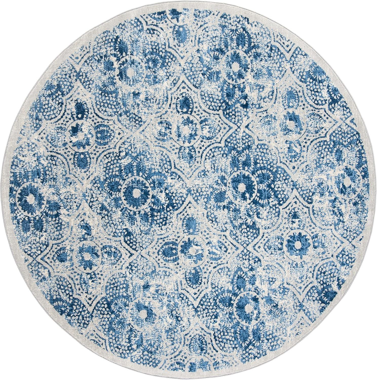image:imageMartha Stewart x SAFAVIEH Area Rug Collection 8 x 10 Navy amp Cream Floral Pattern NonShedding amp Easy Cleaning Ideal for Living Room Bedroom Office Dining Space MSR2862NCreamBlue