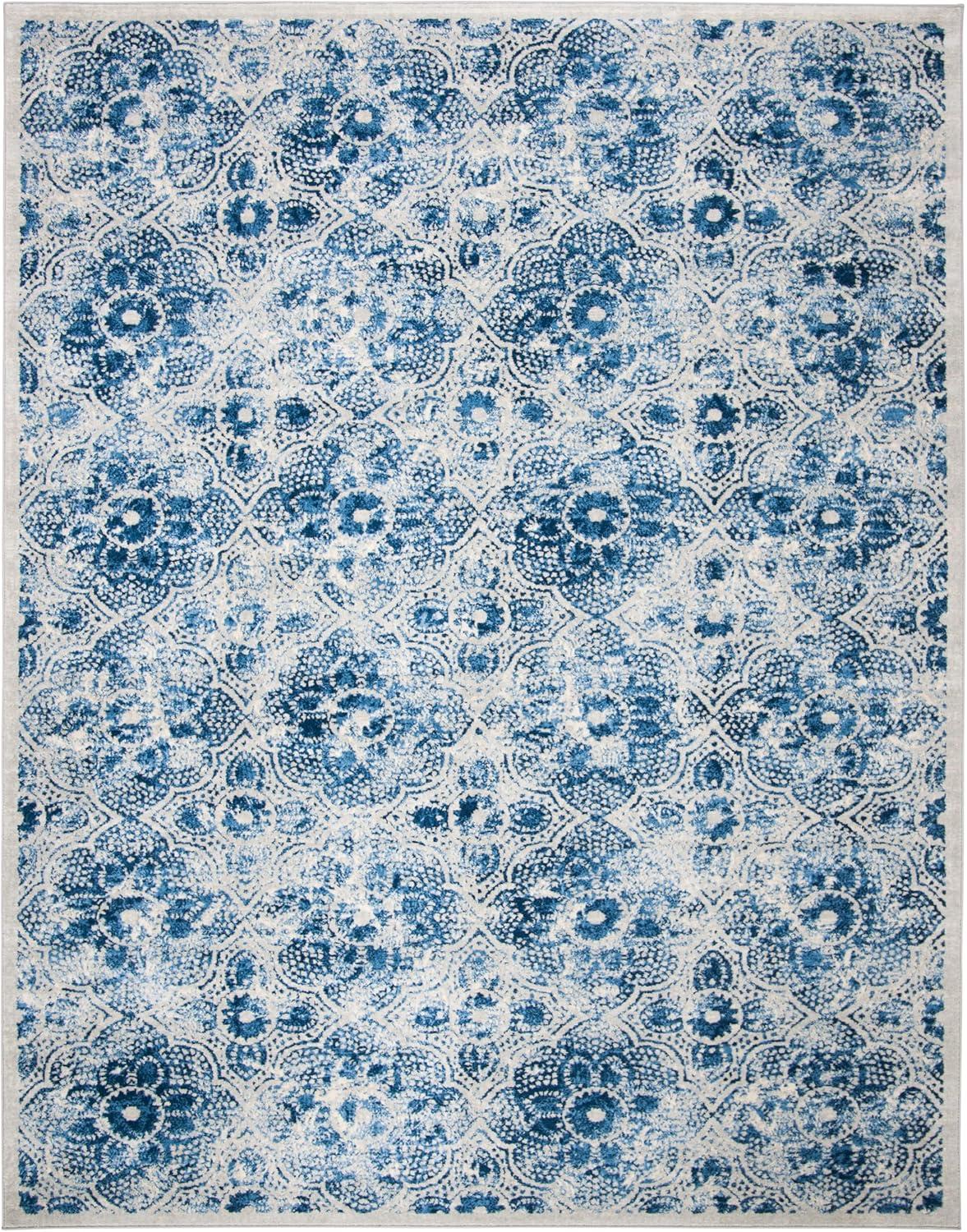 image:imageMartha Stewart x SAFAVIEH Area Rug Collection 8 x 10 Navy amp Cream Floral Pattern NonShedding amp Easy Cleaning Ideal for Living Room Bedroom Office Dining Space MSR2862NCreamBlue
