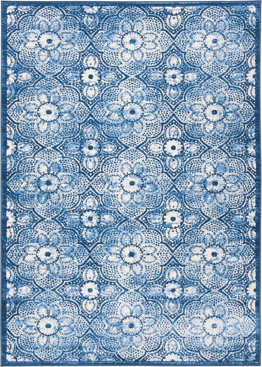 image:imageMartha Stewart x SAFAVIEH Area Rug Collection 8 x 10 Navy amp Cream Floral Pattern NonShedding amp Easy Cleaning Ideal for Living Room Bedroom Office Dining Space MSR2862NNavyCreme