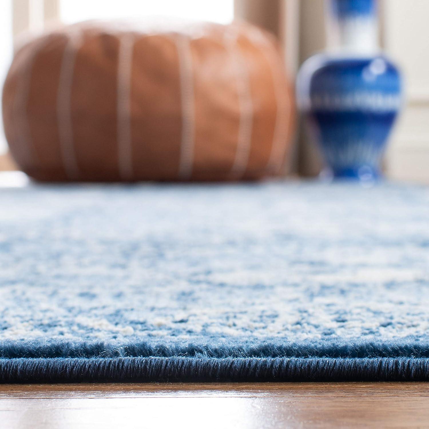 image:imageMartha Stewart x SAFAVIEH Area Rug Collection 8 x 10 Navy amp Cream Floral Pattern NonShedding amp Easy Cleaning Ideal for Living Room Bedroom Office Dining Space MSR2862NNavyCreme